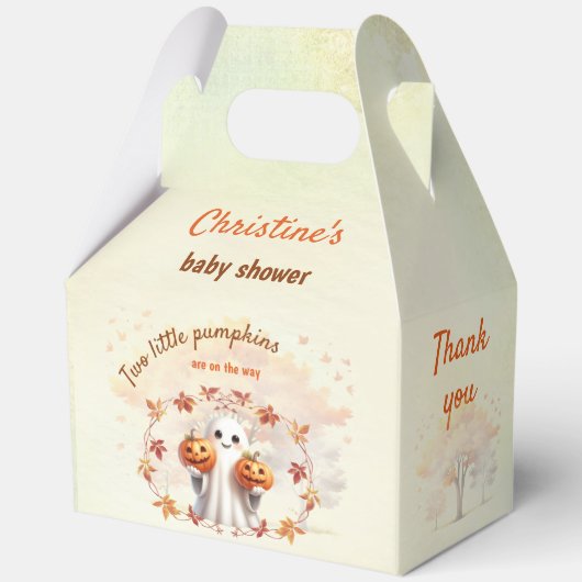 Zehn Halloween Pumpkin Ghost Baby Dusche Große Geschenkschachtel (Vorderseite)