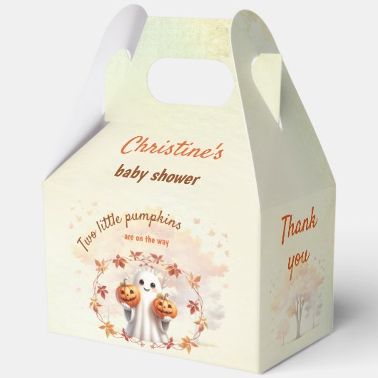 Zehn Halloween Pumpkin Ghost Baby Dusche Große Geschenkschachtel (Rückseite)