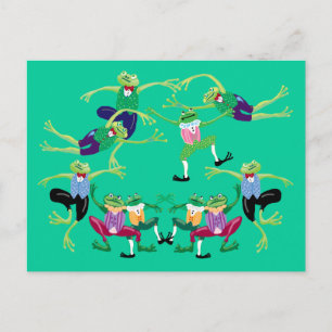 Zehn Herren springen Postkarte