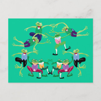 Zehn Herren springen Postkarte