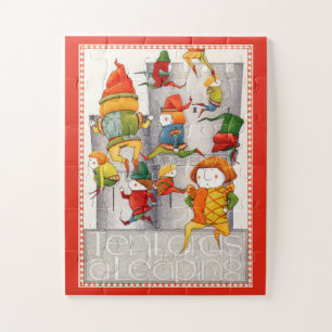 ZEHN HERRN IM SPRUNG 11x14 großes Puzzleteil Puzzle