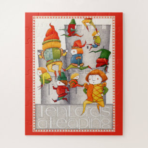 ZEHN HERRN IM SPRUNG 16x20 Großes Puzzle mit große