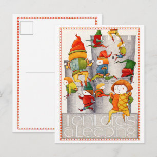 ZEHN HERRN SPRINGEN Postkarte