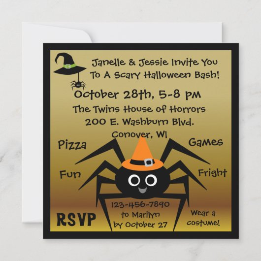 Zehn-Hexen-Halloween-Party-Einladung Einladung (Rückseite)