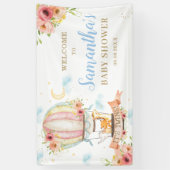 Zehn Hot Air Ballon Tiere Willkommen Hintergrund Banner (Vertikal)