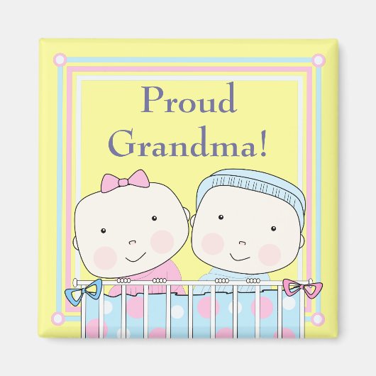 Zehn im Crib, Mädchen und junge Großmutter Magnet (Vorne)