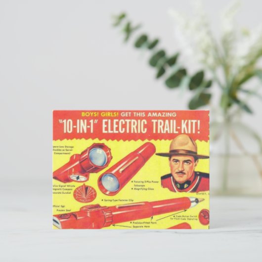 Zehn in einem elektrischen Trail-Kit Postkarte (Stehend Vorderseite)