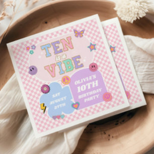 Zehn ist ein Vibe Preppy Patch 10. Geburtstagspart Serviette