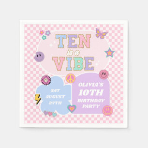 Zehn ist ein Vibe Preppy Patch 10. Geburtstagspart Serviette