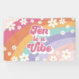 Zehn ist ein Vibe Retro Rainbow 10. Geburtstag Banner