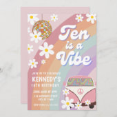 Zehn ist eine lebhafte Einladung zum 10. Geburtsta (Vorne/Hinten)