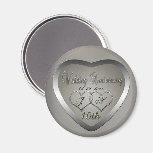 Zehn-Jahr-Jubiläum Magnet (Vorderseite/Rückseite)