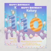 Zehn Jahre alt Happy Birthday Card personalisiert (Vorne/Hinten)