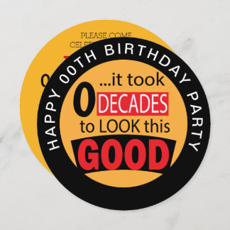 Zehn Jahrzehnte dauerte, um dieses Gute auszusehen Einladung