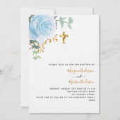 Zehn Jungen blühendes Foto Luxus-Taufe Einladung (Vorderseite)