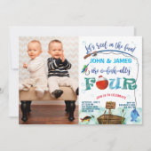 Zehn Jungen kleine Fischer 4. Foto Einladung (Vorderseite)