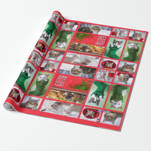 Zehn Katzen Collage Geschenkpapier (Ungerollt)
