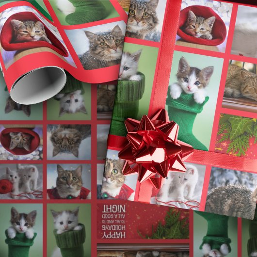 Zehn Katzen Collage Geschenkpapier