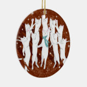 Zehn Katzen, die… Doppeltes ein-Springen, versahen Keramikornament (Rechts)