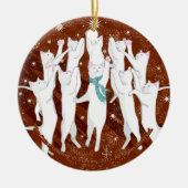 Zehn Katzen, die… Doppeltes ein-Springen, versahen Keramikornament (Vorne)