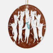 Zehn Katzen, die… Doppeltes ein-Springen, versahen Keramikornament (Links)