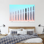 Zehn Katzen geometrisches Musterdesign  Leinwanddruck (Insitu (Schlafzimmer))