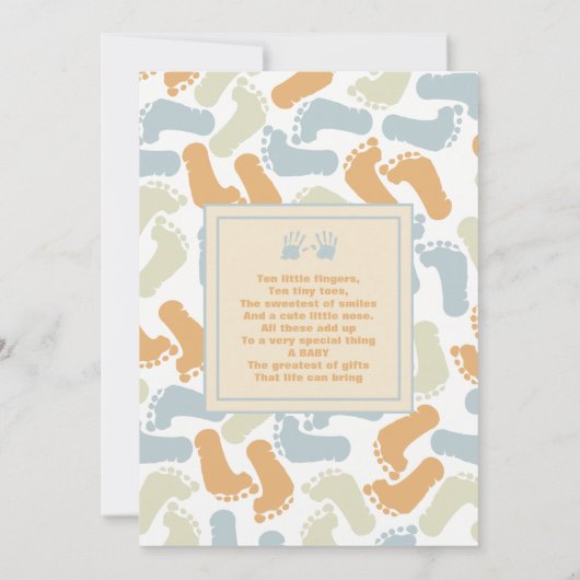 Zehn kleine Fingers & Zehen, Niedliche Kinderankün Ankündigung (Rückseite)