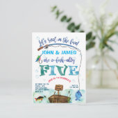 Zehn kleine Fischer zum Thema 5th o-fish Einladungspostkarte (Stehend Vorderseite)