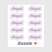 Zehn kleine Lila Curry Script Individuelle Name La Aufkleber (Blatt)