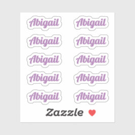 Zehn kleine Lila Curry Script Individuelle Name La Aufkleber