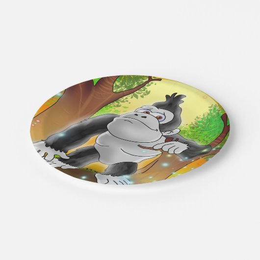 Zehn kleine Monster: Gary the Gorilla Paper plate Pappteller (Schrägansicht)