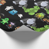Zehn kleine Monster wrapping Paper (schwarz) Geschenkpapier (Ecke)