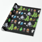 Zehn kleine Monster wrapping Paper (schwarz) Geschenkpapier (Ungerollt)