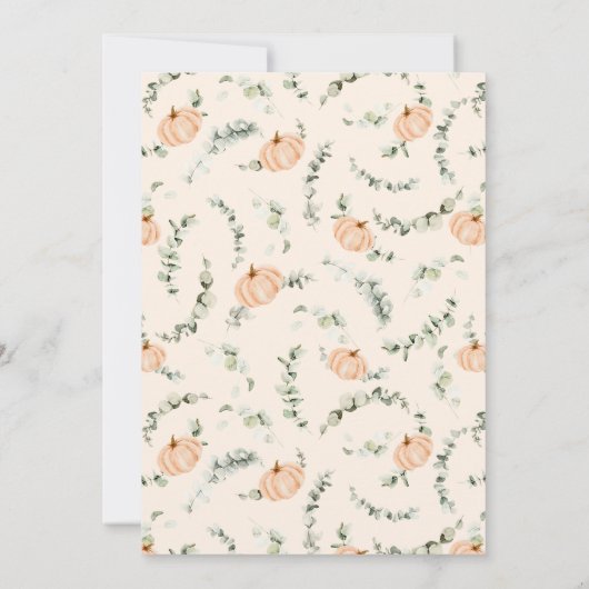 Zehn kleine Pumpkins Fall Baby Dusche Einladung (Rückseite)