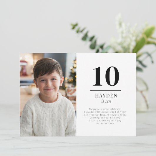 Zehn Landschaft Foto Einladung (Stehend Vorderseite)