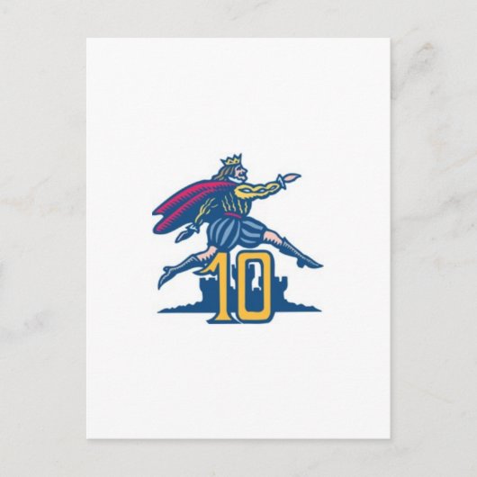 Zehn Lords a-Leaping Feiertagspostkarte (Vorderseite)