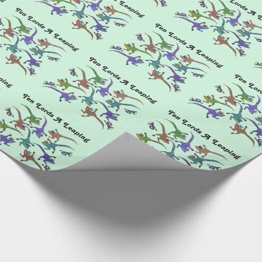 Zehn Lords A Leaping Geschenkpapier (Ecke)