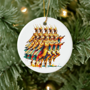 Zehn Lords a-Leaping   Zwölf Tage Weihnachten Keramik Ornament
