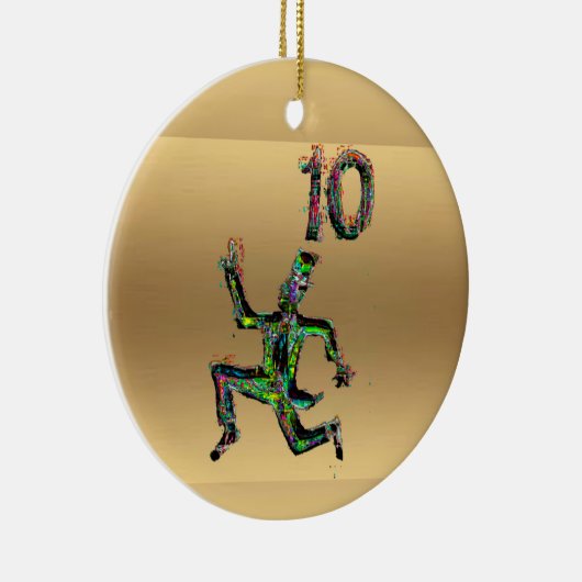 Zehn Lords, die Goldweihnachtsdekoration Keramik Ornament (Rechts)