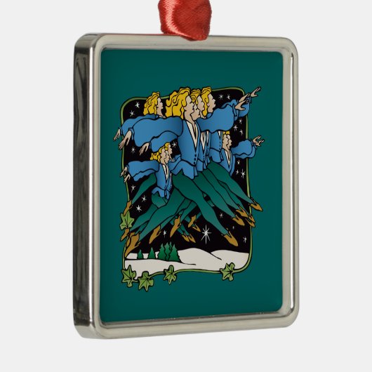 Zehn Lords ein Springen Silbernes Ornament (Rechts)