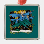 Zehn Lords ein Springen Silbernes Ornament (Vorne)