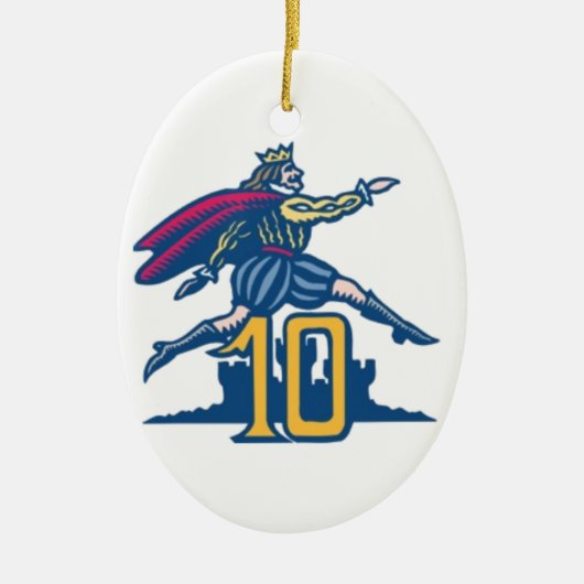 Zehn Lords EinSpringen Keramik Ornament (Vorne)