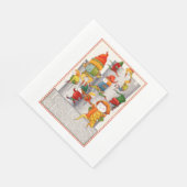 ZEHN LOREN - ein FLIEDERTES Standardmahlpapier Nap Serviette (Ecke)