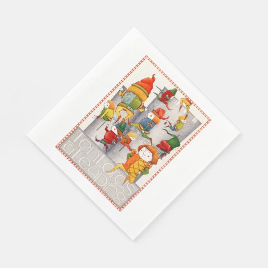 ZEHN LOREN - ein FLIEDERTES Standardmahlpapier Nap Serviette (Ecke)