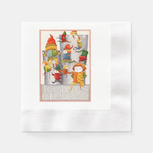 ZEHN LOREN ein gelockertes Cocktailpapier Napkins Serviette (Vorderseite)