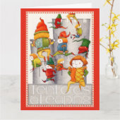 ZEHN LOREN EINE LEAPING GROSSE Weihnachtskarte / R Karte (Gelbe Blume)