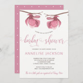 Zehn Mädchen rosa weiße Blütendusche Einladung (Vorne/Hinten)