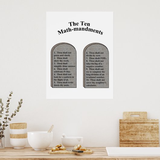 Zehn Mathematik-Mandate Poster (Küche)