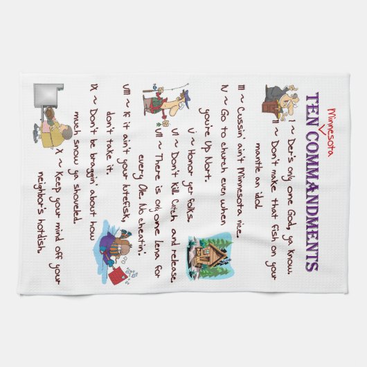 Zehn Minnesota-Gebot-Tuch Handtuch (Horizontal)