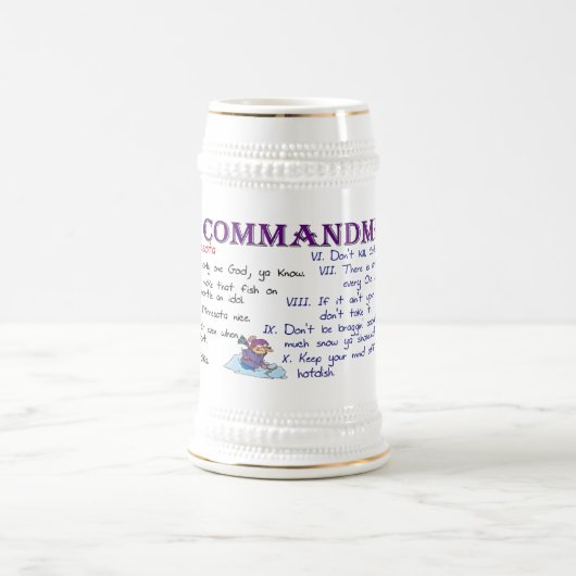 Zehn Minnesota-Gebote Bierglas (Mittel)